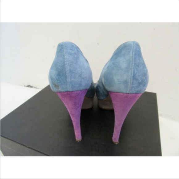MAX MONELLI MULTI COLOR SUEDE PLATFORM PUMPS SZ 9 - Picture 4 of 6